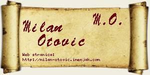 Milan Otović vizit kartica